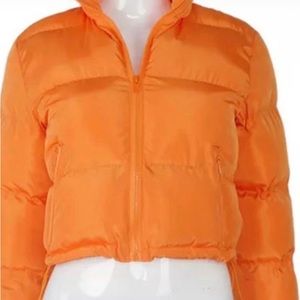 Orange puff light weight jacket